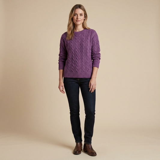 Clara – Sweter o Splocie Warkoczowym