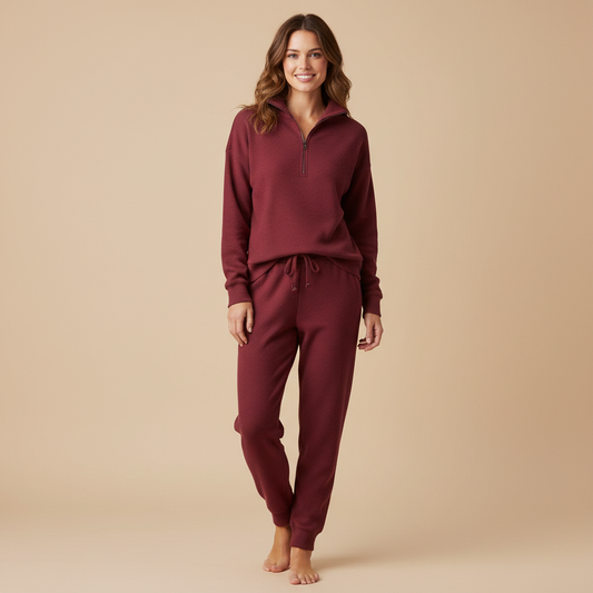 Nova – Zestaw Lounge Bluza z Półzamkiem i Joggersy